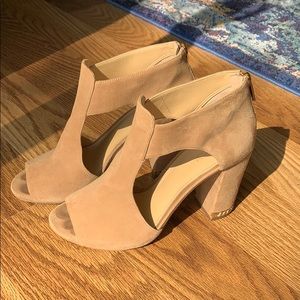 Michael Kors Sabrina Open Toe Suede Heels